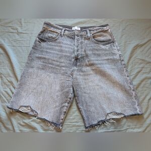 7 For All Mankind Easy James Bermuda Denim Shorts W29 Gray Wash